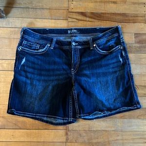 Silver Womens Shorts Denim Suki Size 22